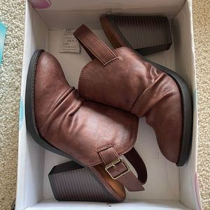 Herbal brown heeled booties. NewNever been worn.